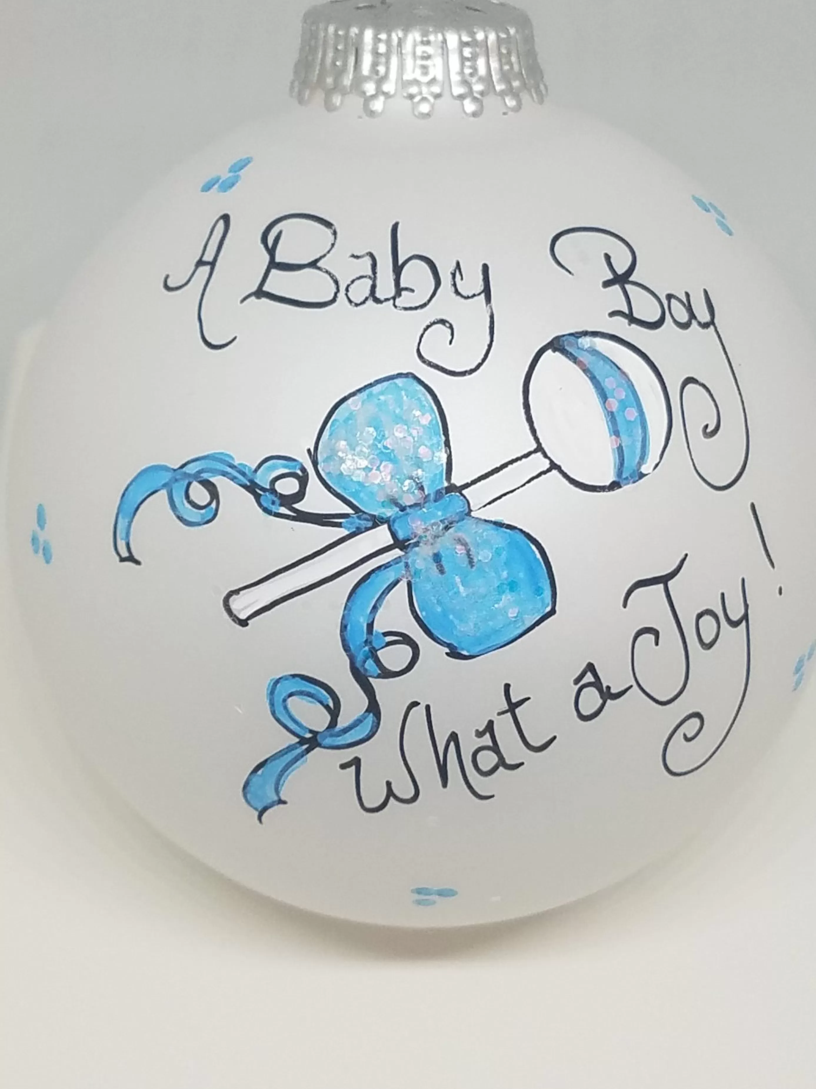 Christmas Vacation Heartfelt Celebrations Glass<Baby Boy Joy Painted Heartfelt Glass Ornament