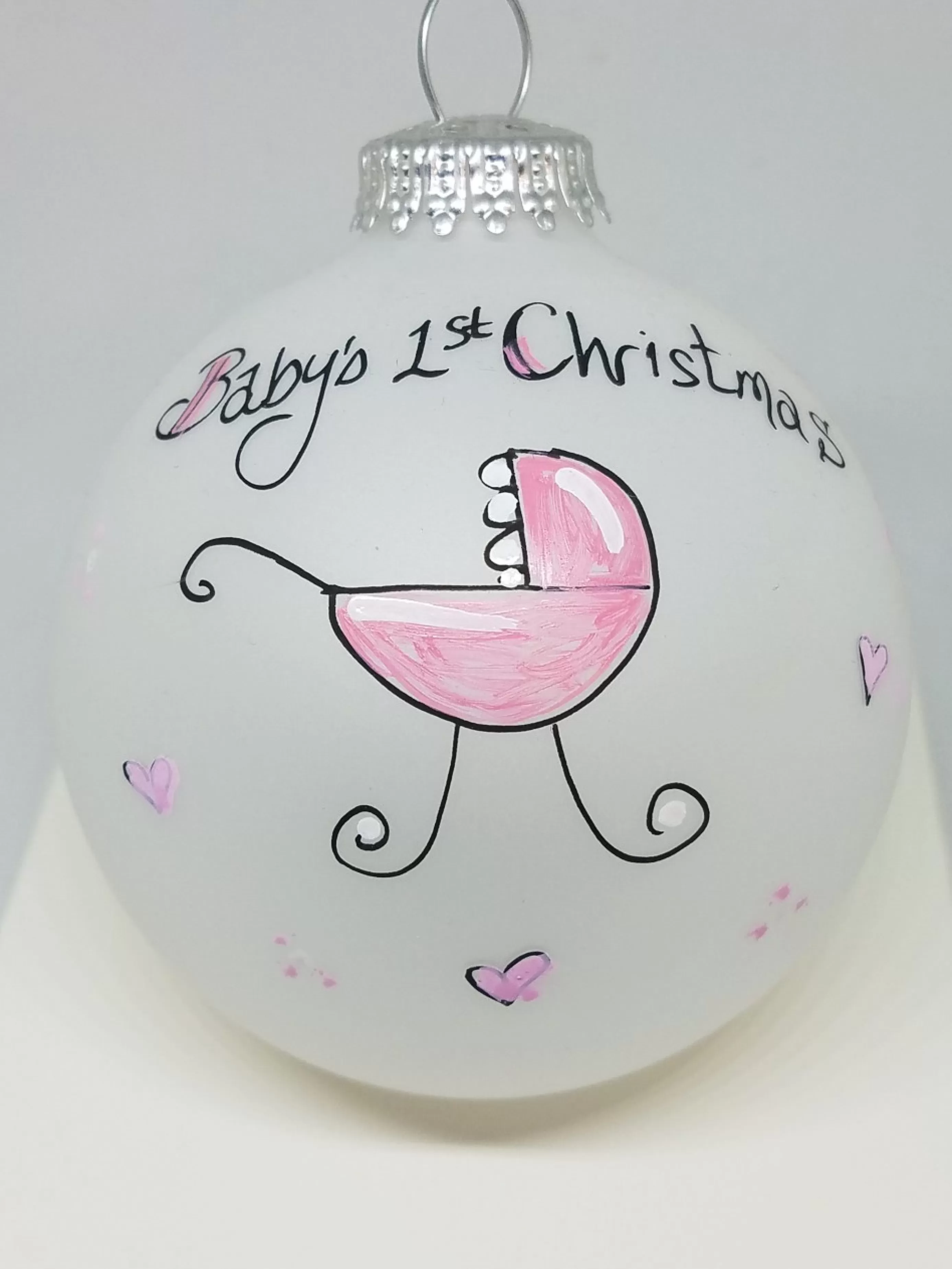 Christmas Vacation Heartfelt Celebrations Glass<Baby Girl First Christmas Carriage Heartfelt Glass Ornament