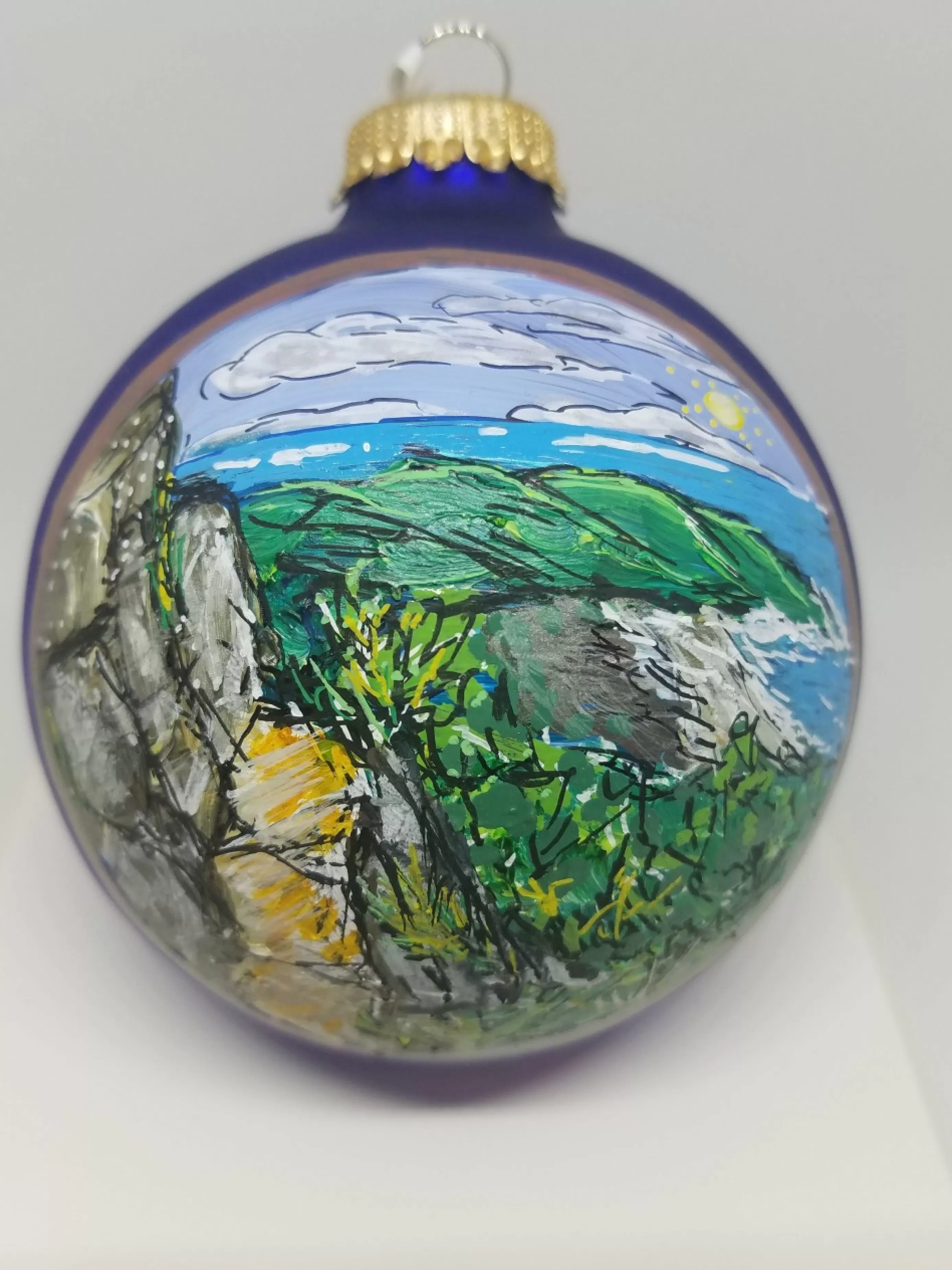 Christmas Vacation Ornaments<Beehive Acadia Trail Glass Ornament