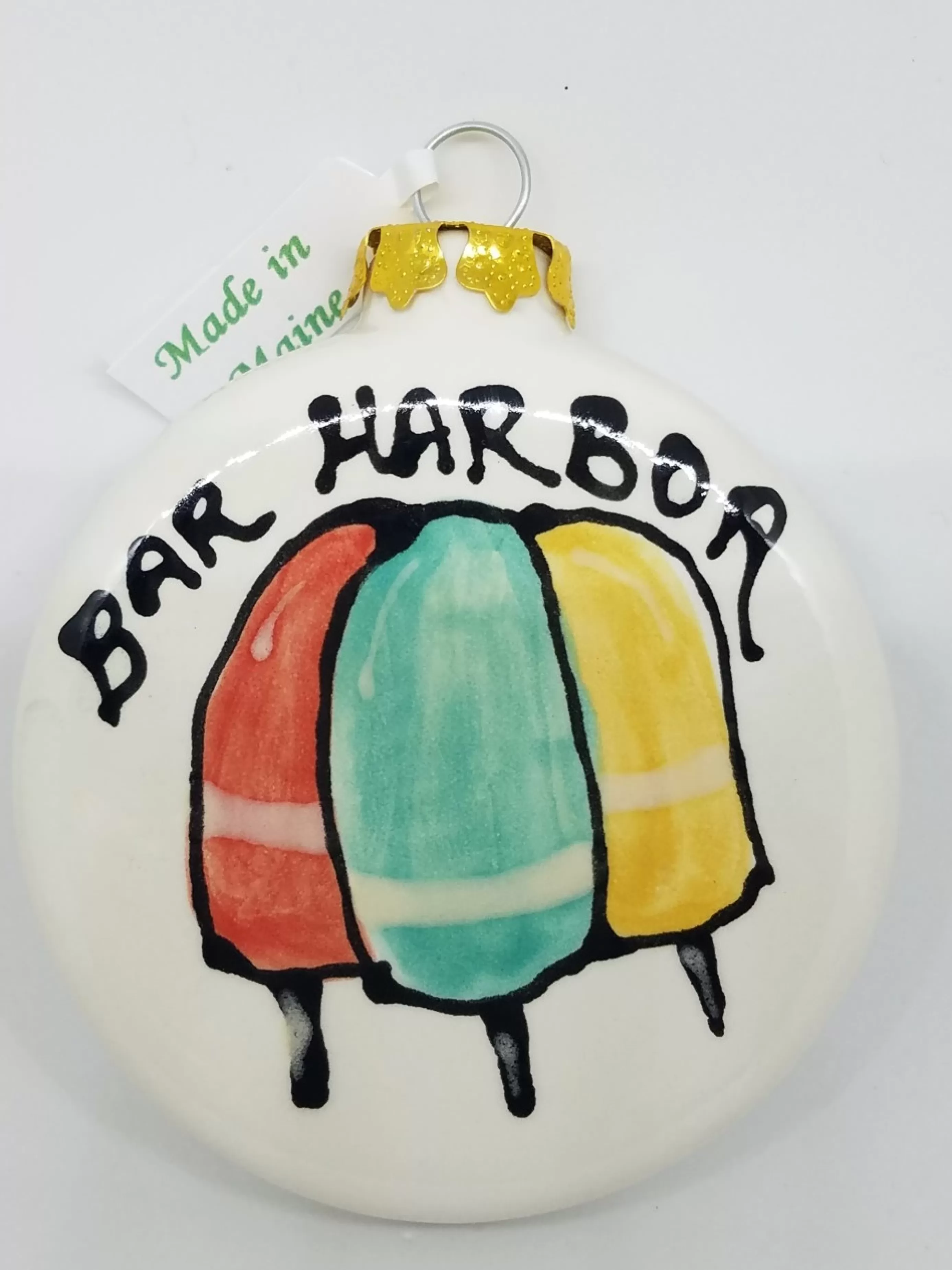 Christmas Vacation Buoys<Buoys On Flat Ball Ceramic Ornament