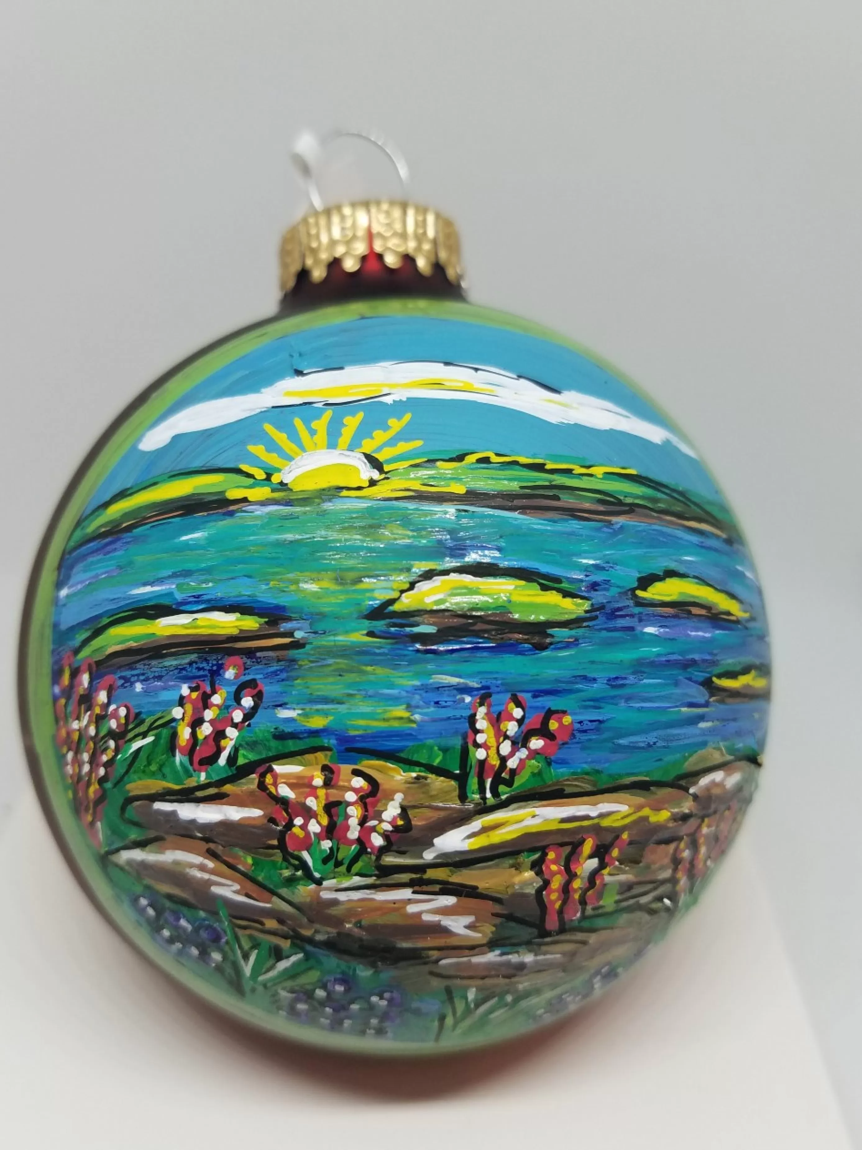 Christmas Vacation Ornaments<Cadillac Mountain View Glass Ornament