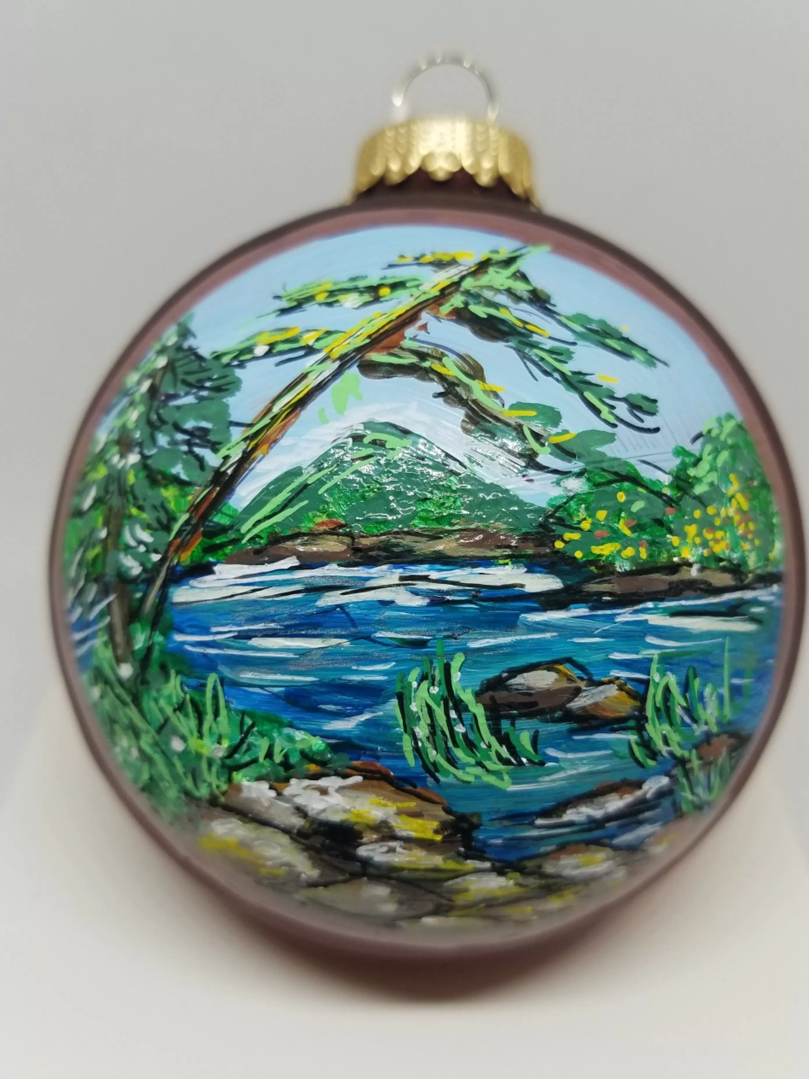 Christmas Vacation Ornaments<Eagle Lake Acadia Glass Ornament