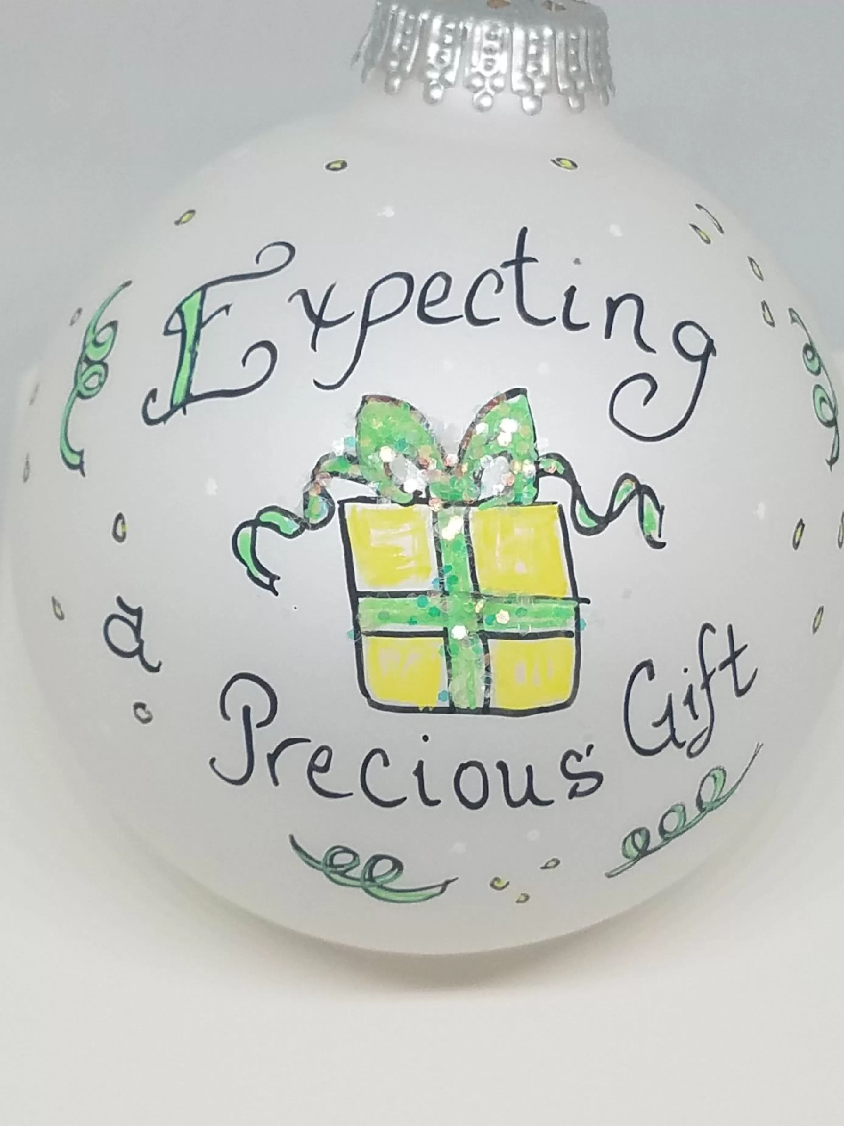 Christmas Vacation Heartfelt Celebrations Glass<Expecting Precious Gift Baby Painted Heartfelt Glass Ornament