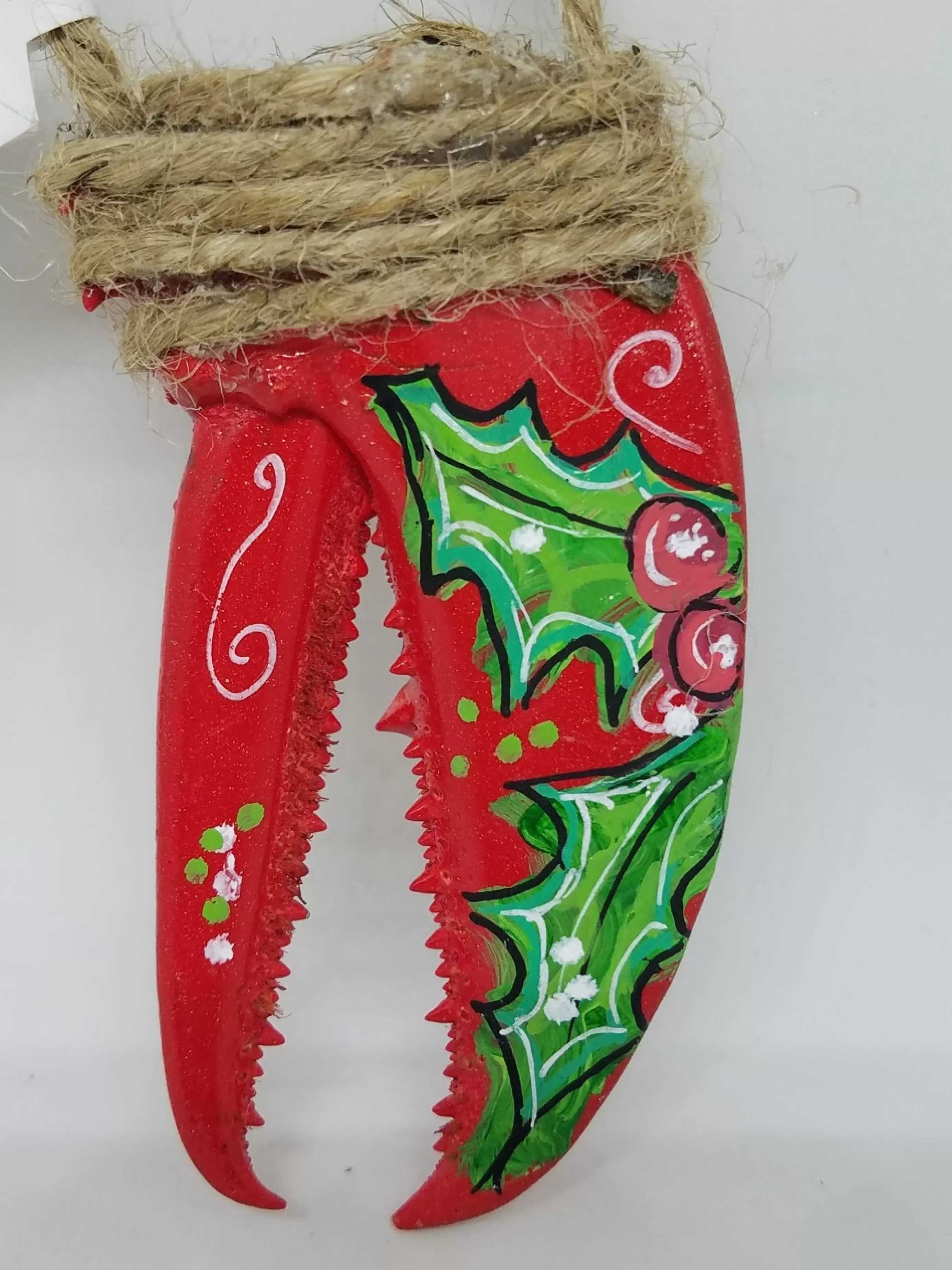 Christmas Vacation Christmas And Holiday<Holly On Red Painted Lobster Claw Ornament