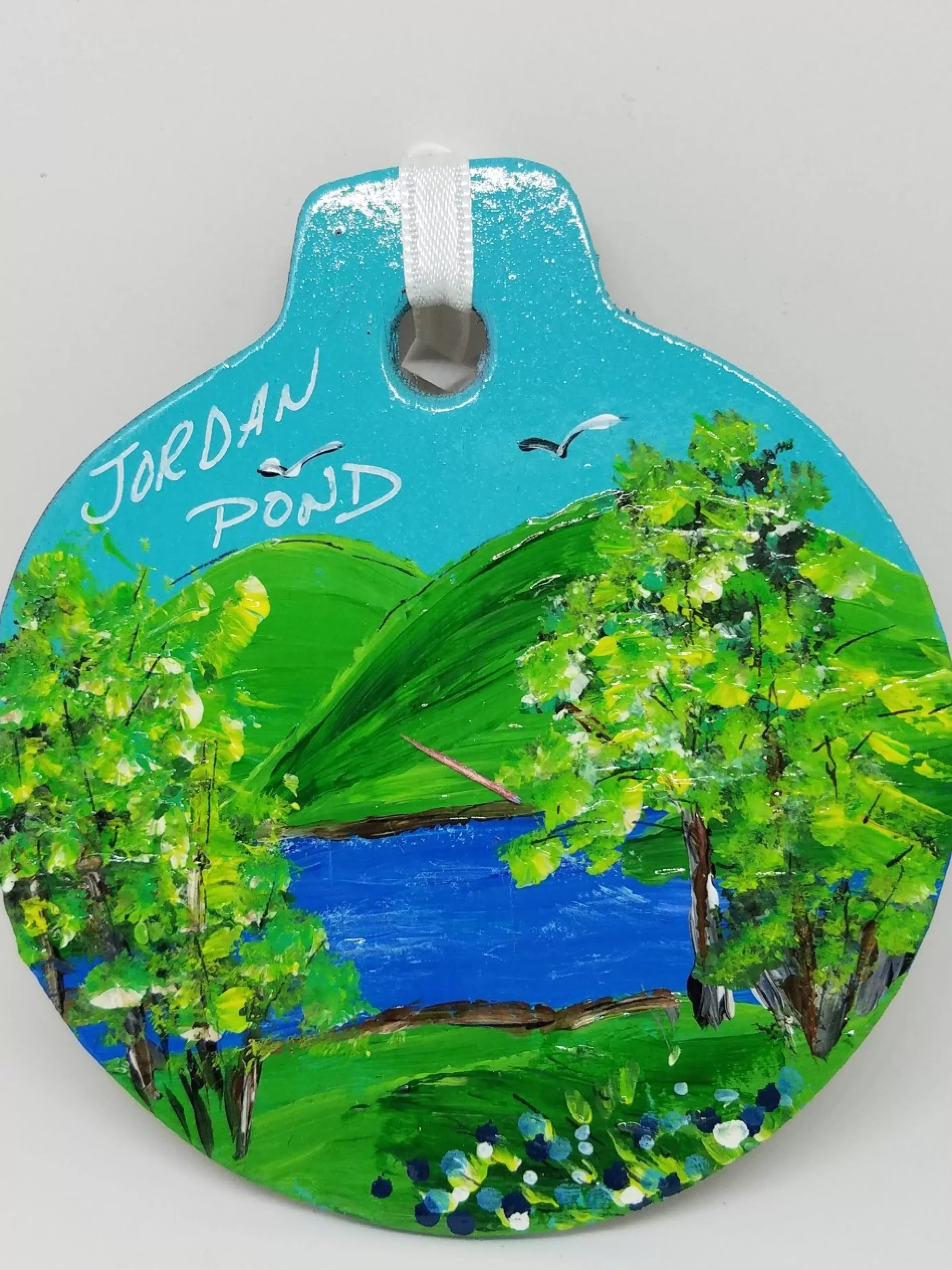 Christmas Vacation Ornaments<Jordan Pond Acadia Painted Wood Ornament