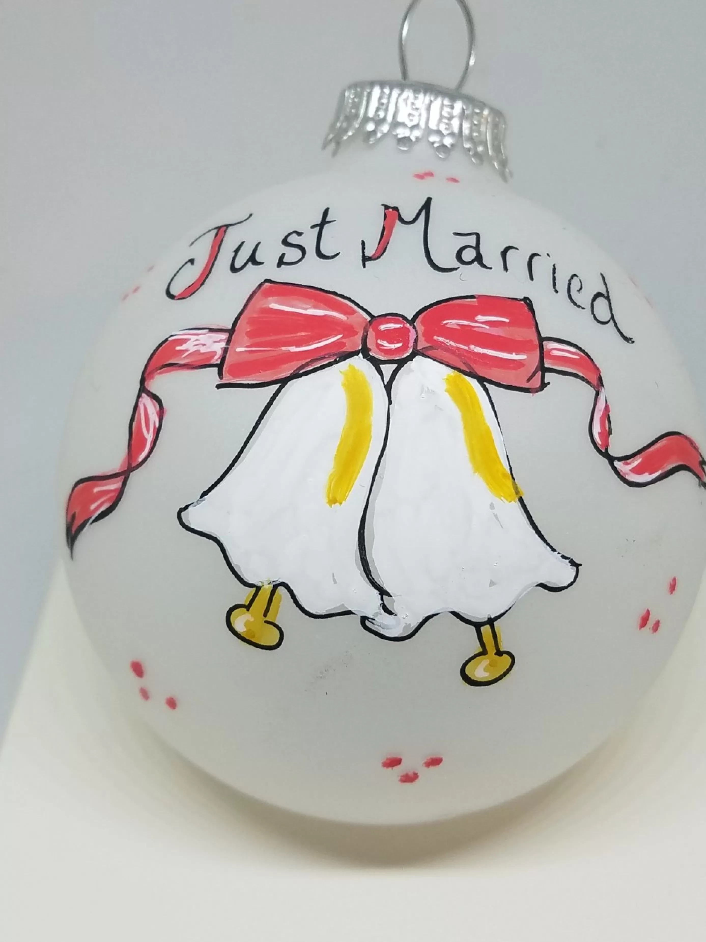 Christmas Vacation Heartfelt Celebrations Glass<Just Married Wedding Bells Heartfelt Glass Ornament