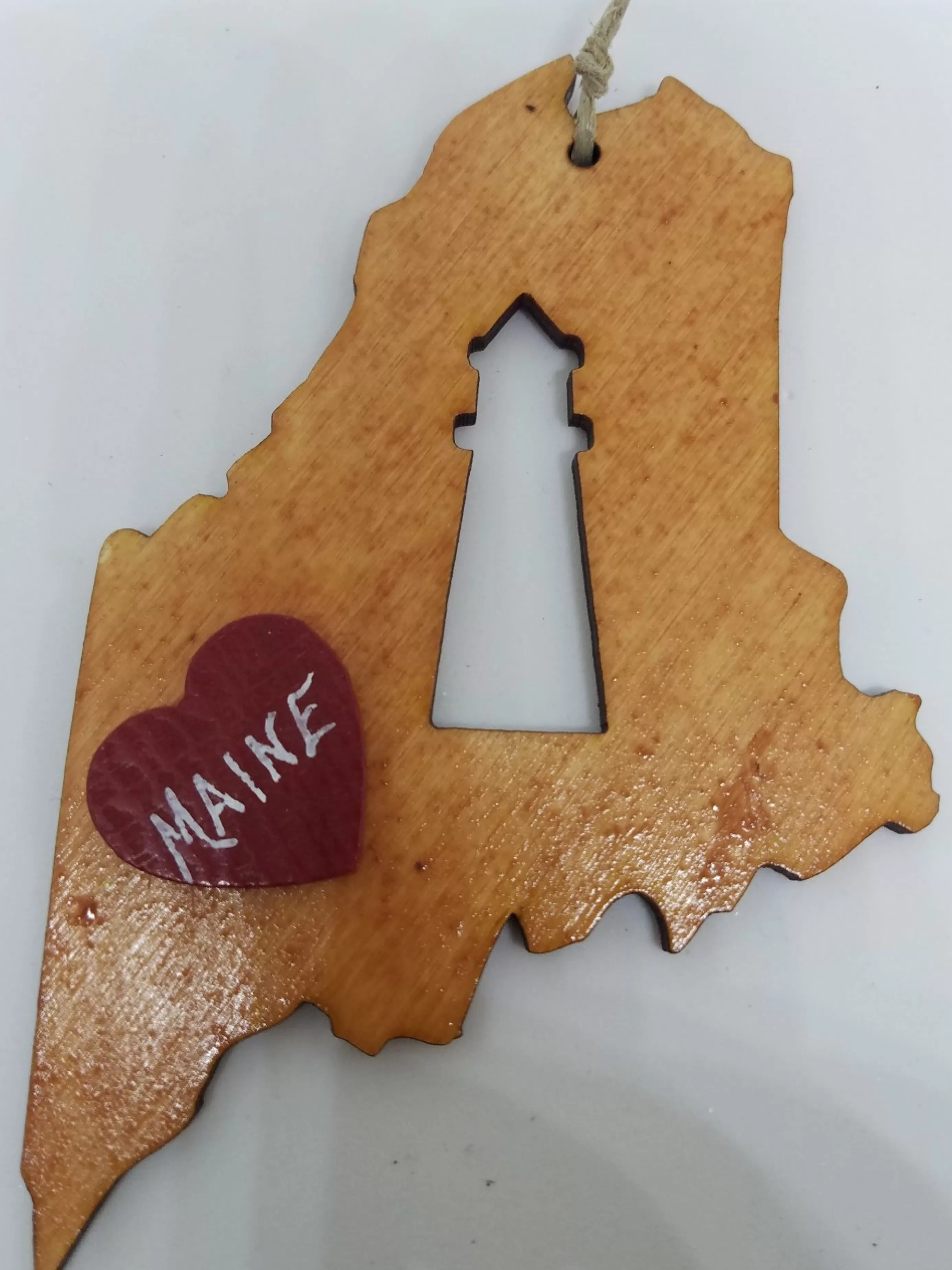 Christmas Vacation Ornaments<Lighthouse Maine State Wood Ornament