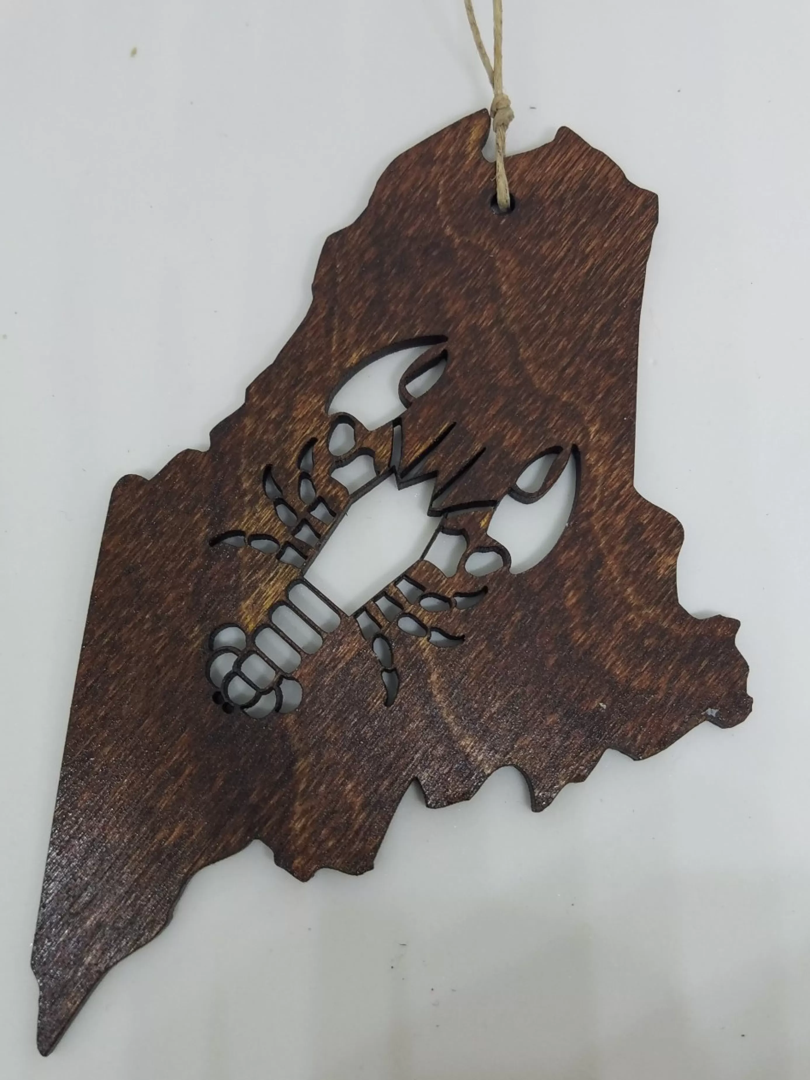 Christmas Vacation Ornaments<Lobster Maine State Dark Wood Ornament