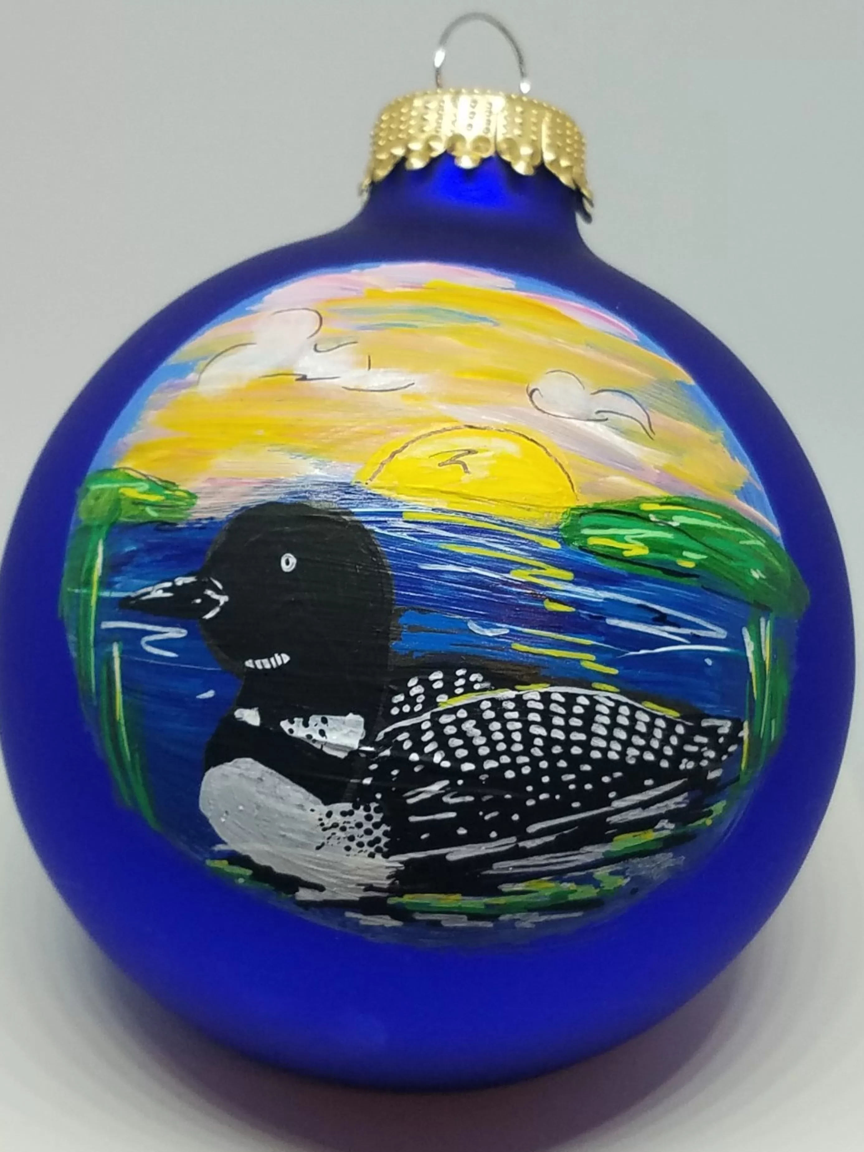 Christmas Vacation Ornaments<Loon Painted Glass Ornament