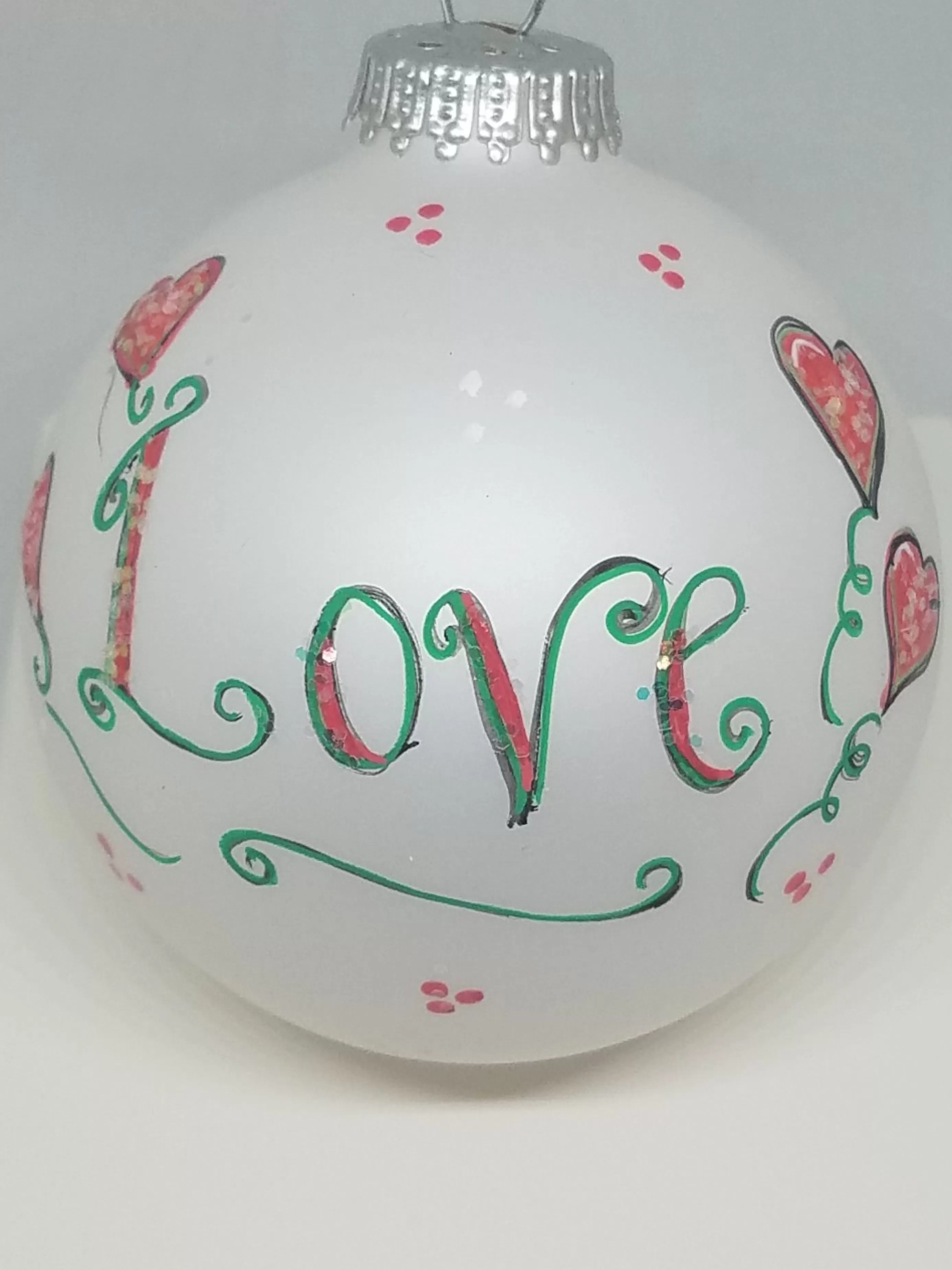 Christmas Vacation Heartfelt Celebrations Glass<Love Painted Hearfelt Glass Ornament