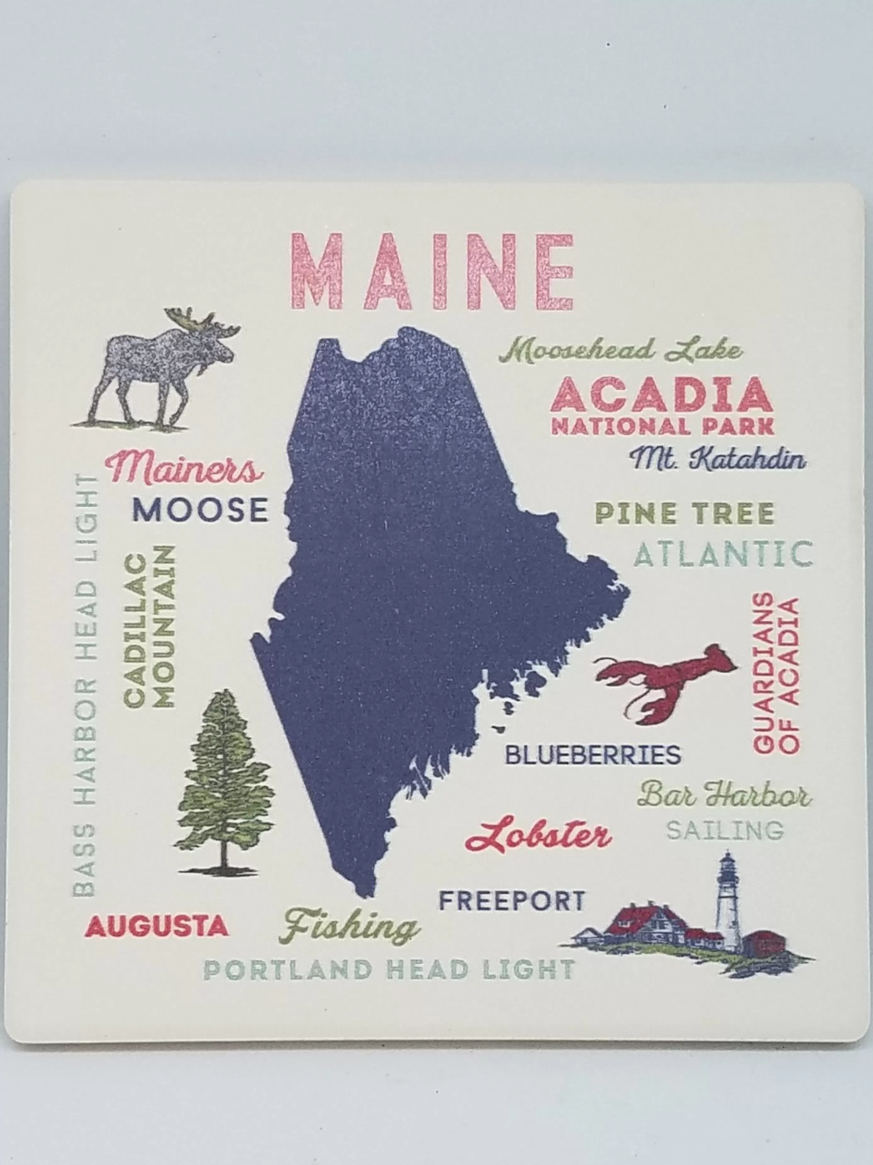 Christmas Vacation Coasters<Maine State Coaster