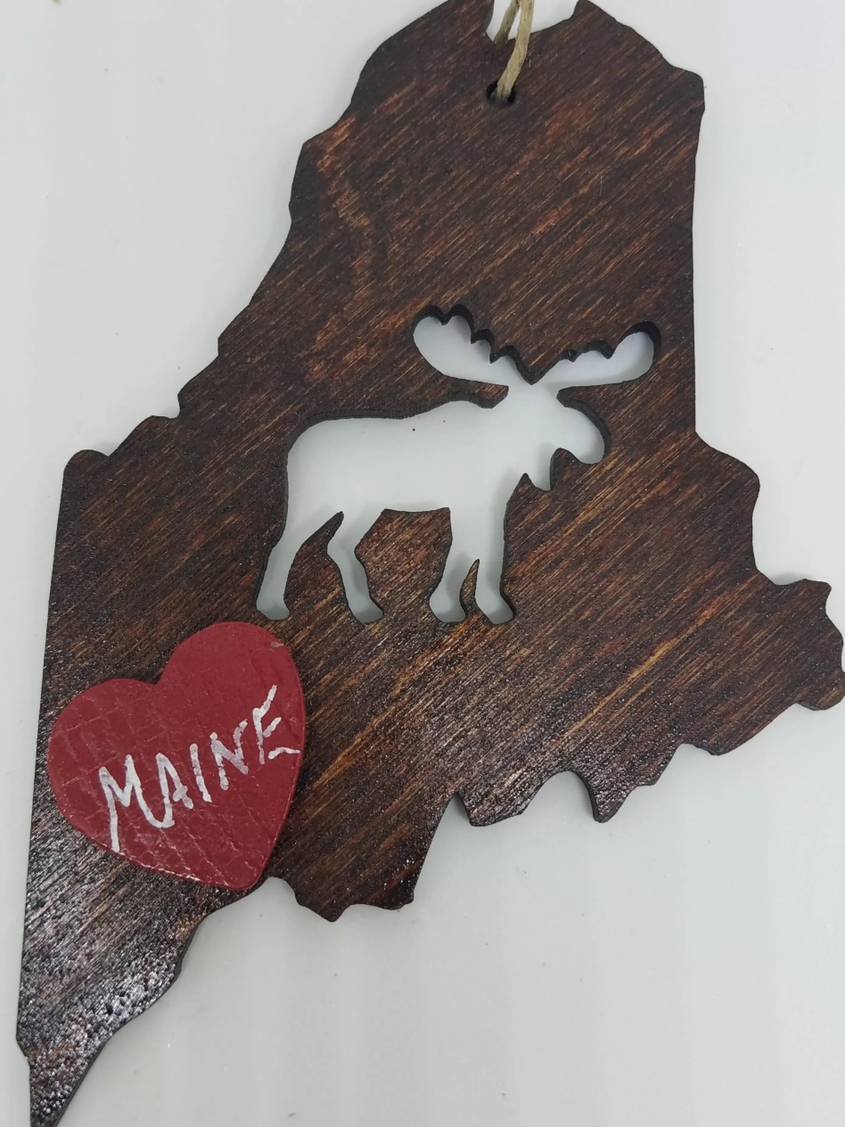 Christmas Vacation Ornaments<Moose Maine State Dark Wood Ornament