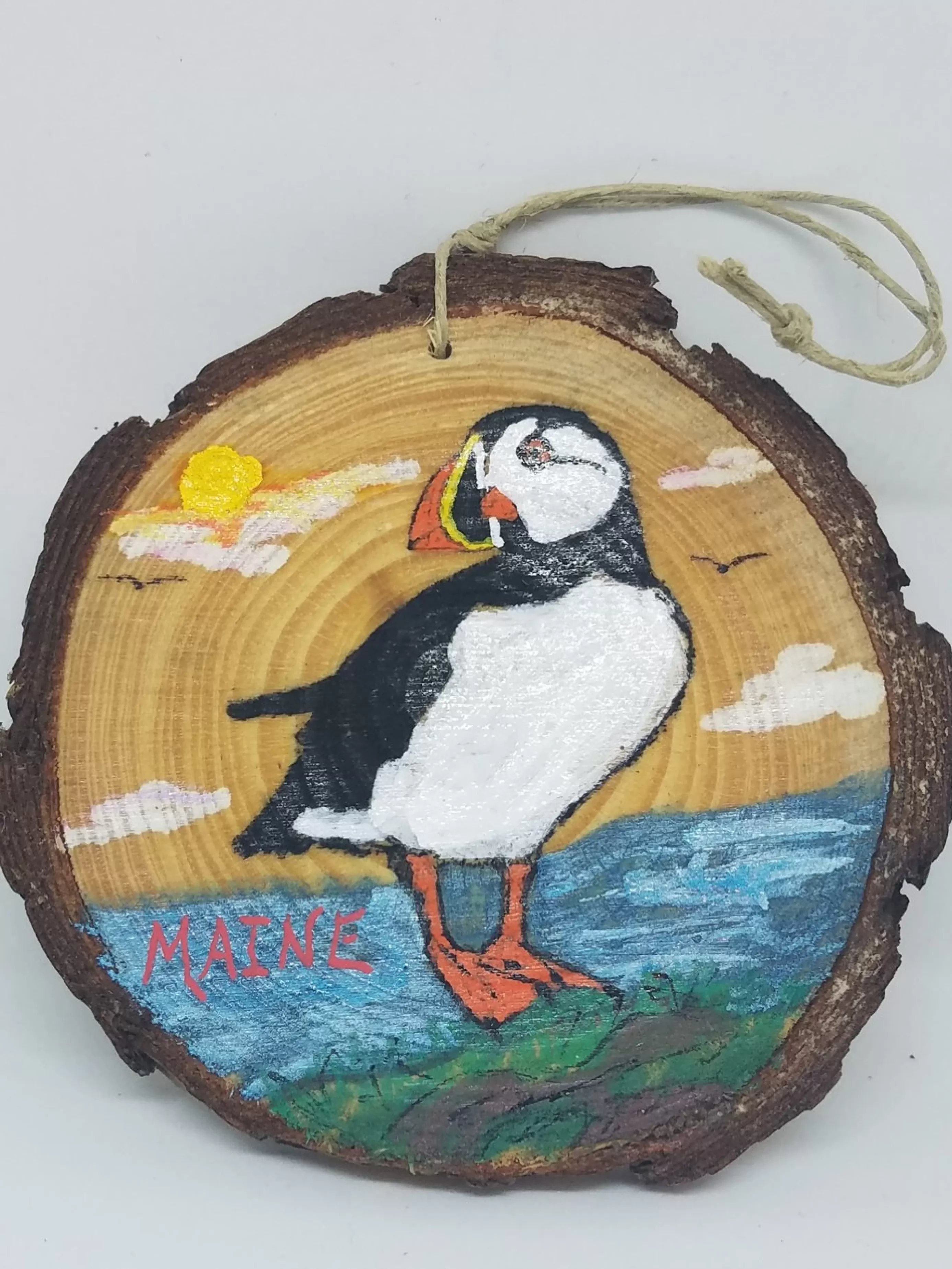 Christmas Vacation Ornaments<Puffin On Coast Wood Ornament