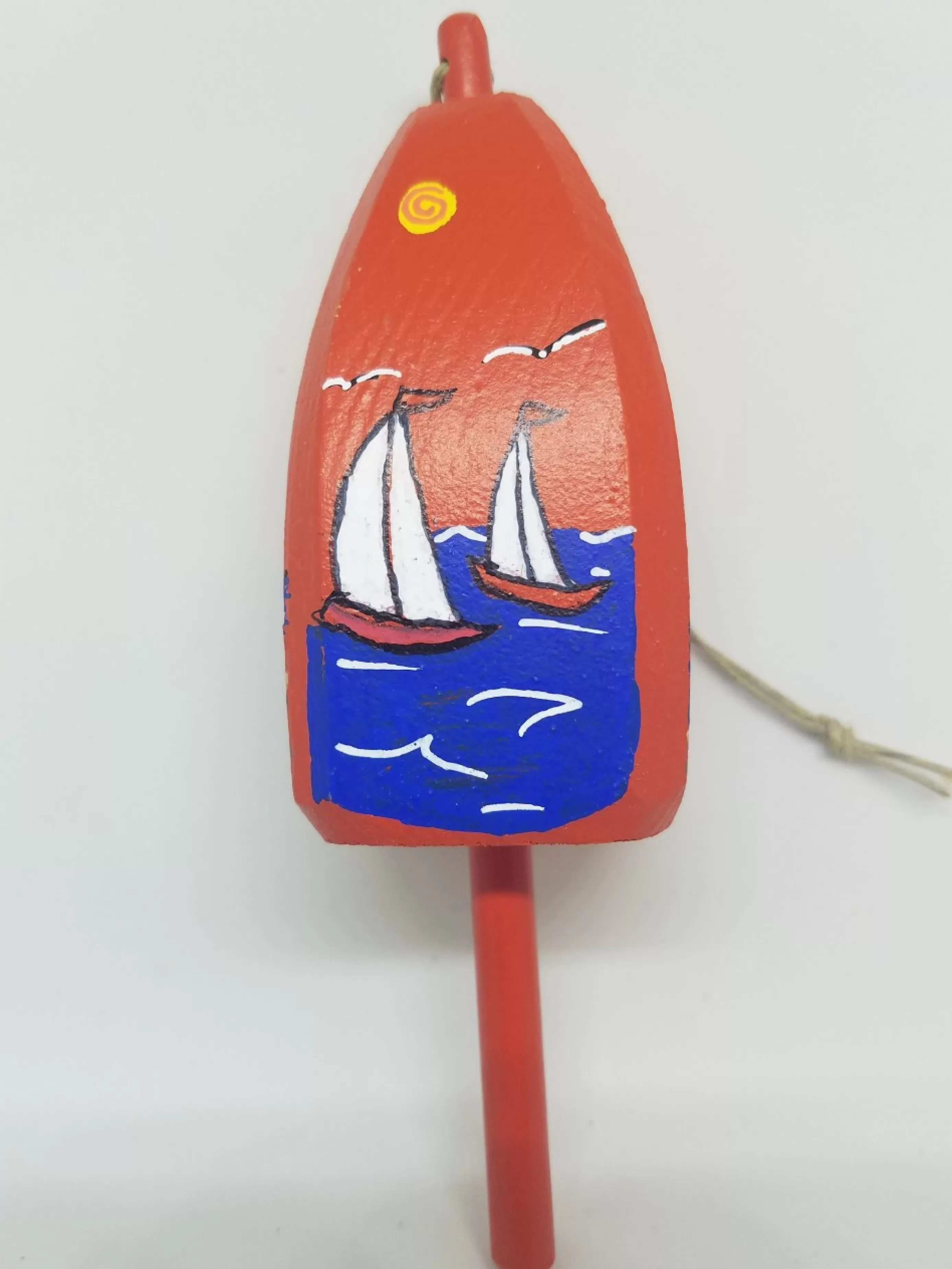 Christmas Vacation Buoys<Sailboats On Orange Buoy Ornament