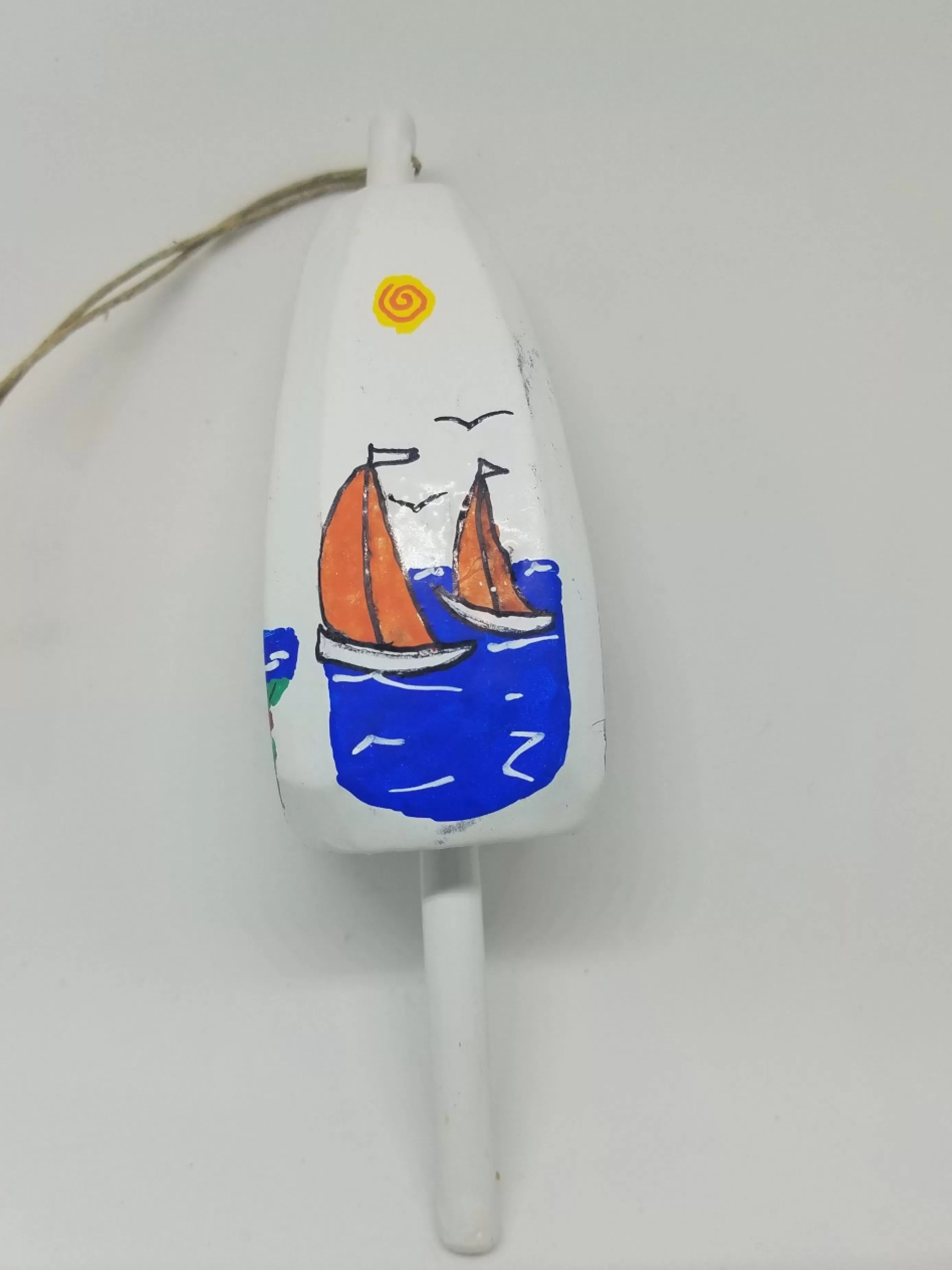 Christmas Vacation Buoys<Sailboats On White Buoy Ornament