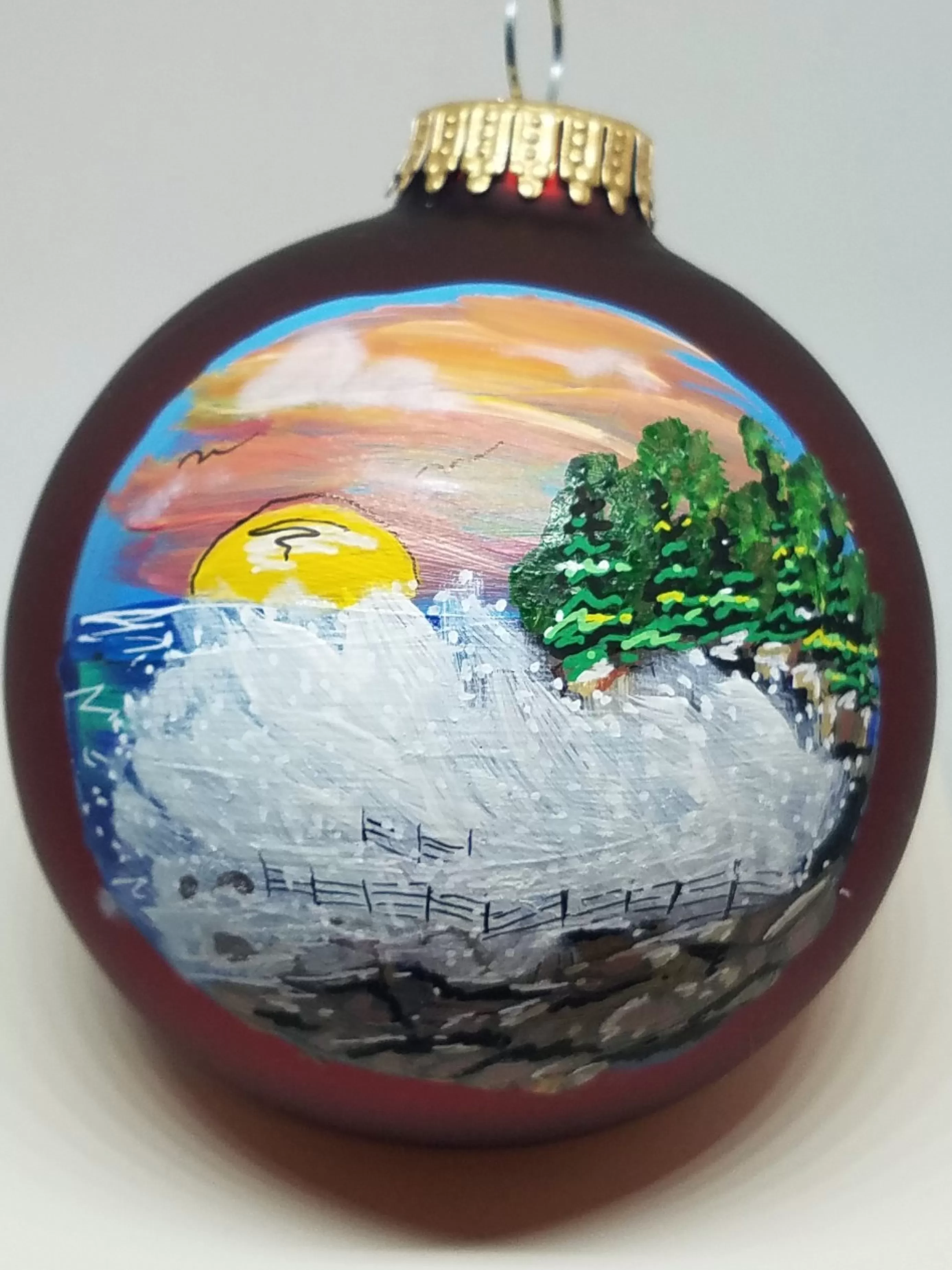 Christmas Vacation Ornaments<Thunder Hole Acadia Painted Glass Ornament